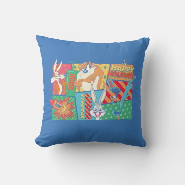 Coussin LOONEY TUNES™ | Joyeux Motif de vacances (Recto)