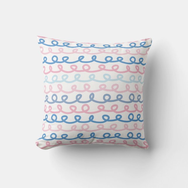 Coussin Loop De Loop Rose & Bleu (Recto)