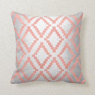 Coussin L'or de rose de rose saumoné ethnique rougissent