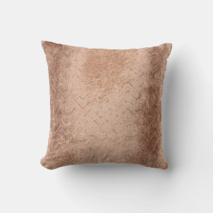 Coussin L'or rose sale de cuivre raye Chevron métallique