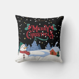 Coussin "L'Oreiller de Noël Snowman - Festive Holiday