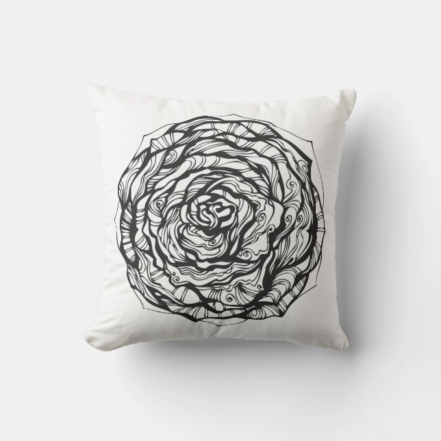 Coussin L'Ornamental abstrait s'est levé (Recto)