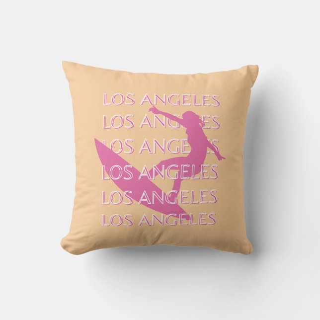 Coussin Los Angeles Travel Art, Californie, Amateurs de pl (Recto)