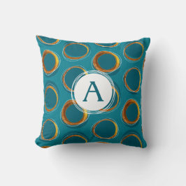 Coussin Lot Éclipsez Mid-Century Modern - Blue and Gold