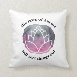 Coussin Lotus blancs Lotus Lots de Karma Inspirational Dit