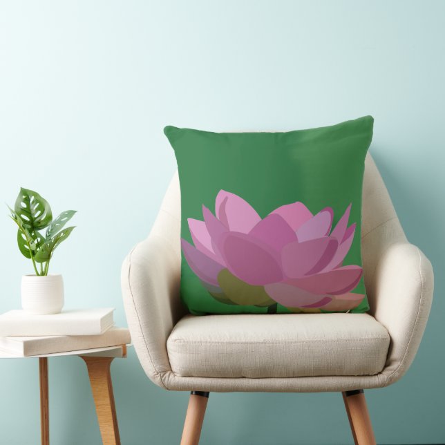 Coussin Lotus Water Lily Fleur rose (Chaise)