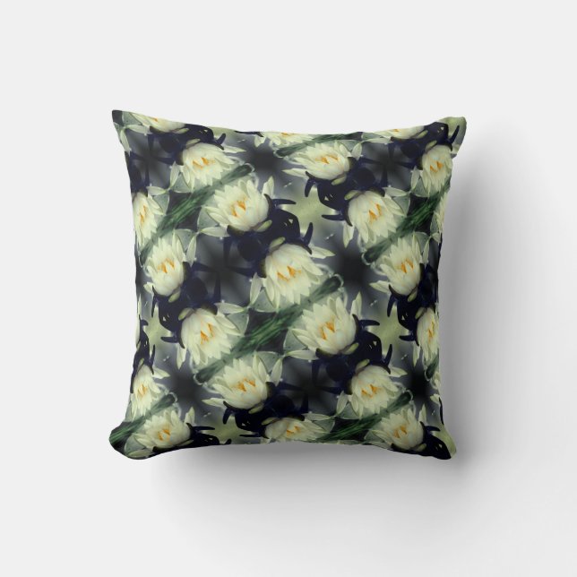 Coussin Lotus Water Lily Motif (Recto)