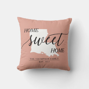 Coussin Louisiana Home Sweet Home Nom de famille