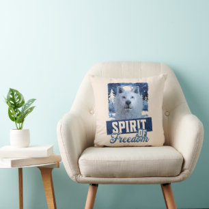 Coussin Loup Arctique Esprit de liberté Création faunique