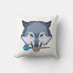 Coussin Loup aux fléchettes avec fléchette