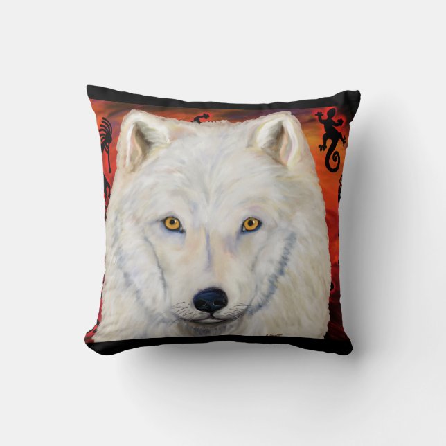 Coussin Loup Blanc (Recto)
