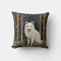 Loup blanc vintage boho forêt sylvestre