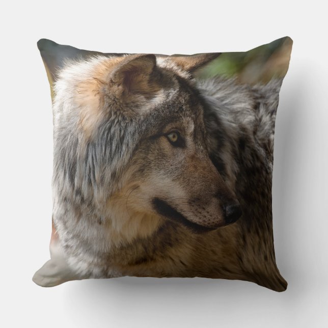 Coussin Loup de bois (Recto)