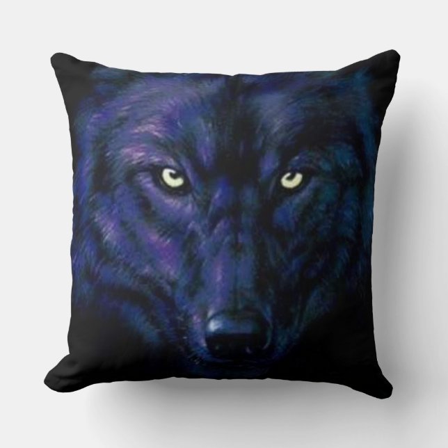 Coussin Loup de nuit (Recto)