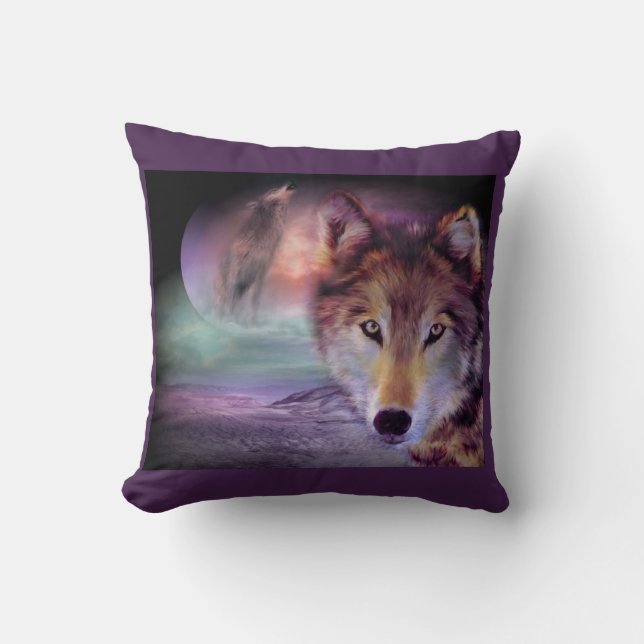 Coussin Loup pourpre (Recto)