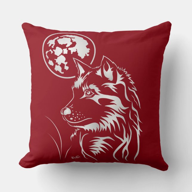 Coussin Loups rêveurs (Recto)
