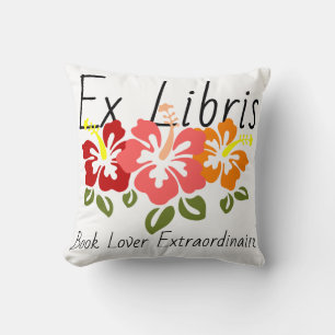 Coussin Louveur du livre d'Hibiscus coloré