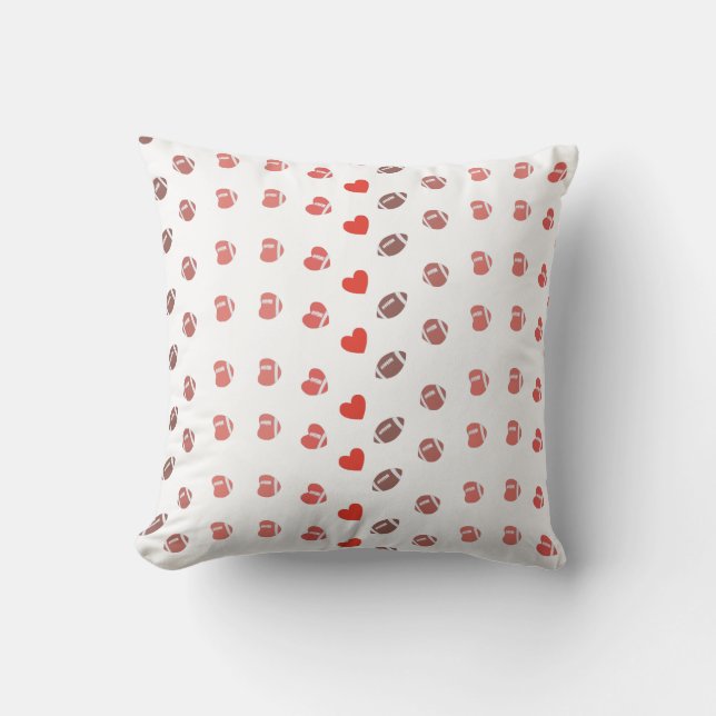 Coussin Love American Football - Gridiron Fans Heart (Recto)