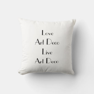 Coussin Love Art Déco noir et blanc