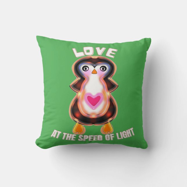 Coussin Love at the Speed of Light Penguin Gift (Recto)