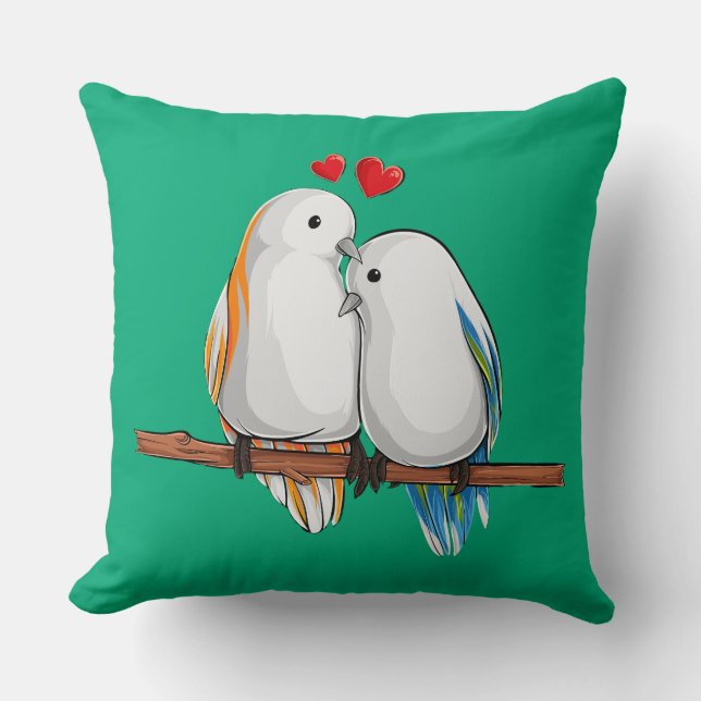 Coussin Love Birds Romantic Couple Decorative (Recto)