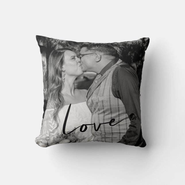 Coussin Love Custom Black and White Photo (Recto)