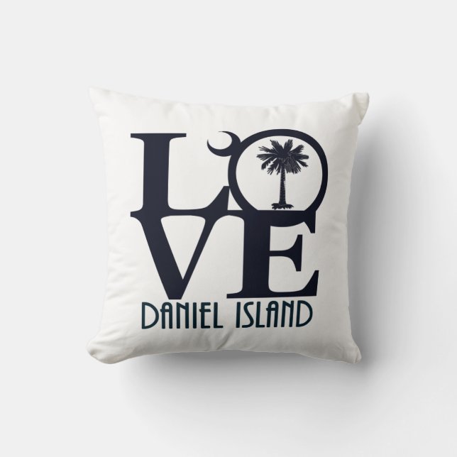 Coussin LOVE Daniel Island Caroline du Sud (Recto)