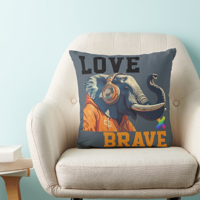 Coussin LOVE × ELEPHANTS - Custom (Créateur téléchargé)
