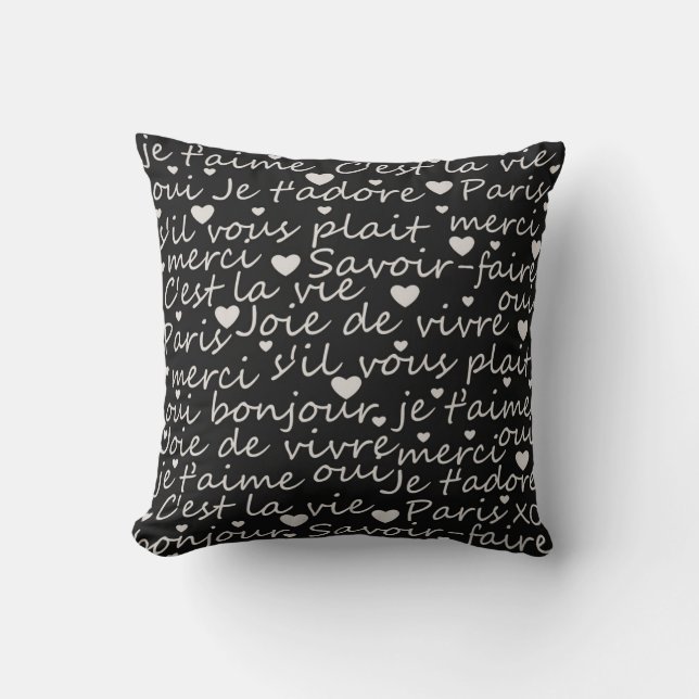 Coussin Love French Je t’aime (Recto)