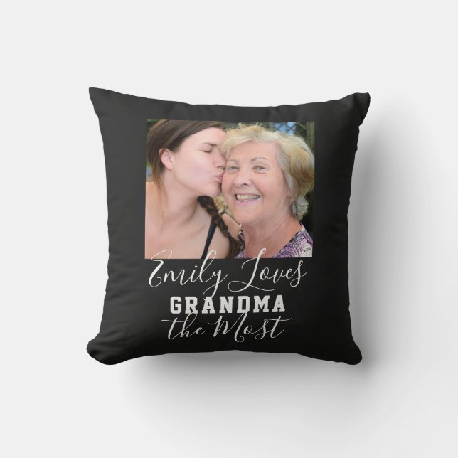 Coussin LOVE GRANDMA LA Fête des mères photo la plus perso (Recto)