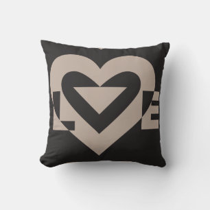 Coussin Love Grey sur Black