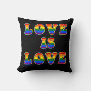 Coussin Love is Love Rainbow Letters Gay Community
