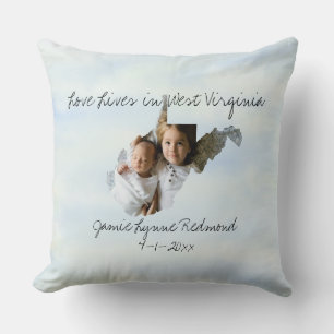 Coussin Love Lives In West Virginia State Formé Photo