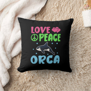 Coussin Love Peace Orca Cute Sea Animaux Orca Lover
