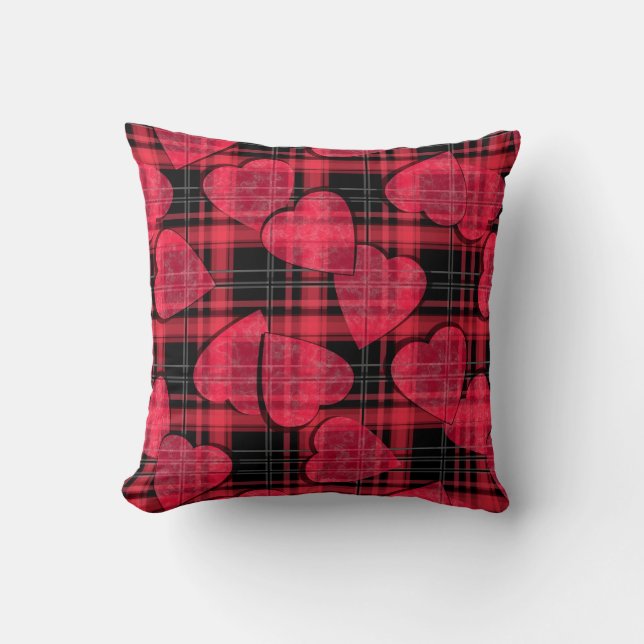 Coussin Love plaid (Recto)