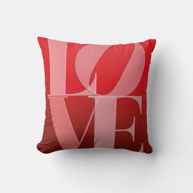 Coussin Love Romance Rouge rose (Recto)