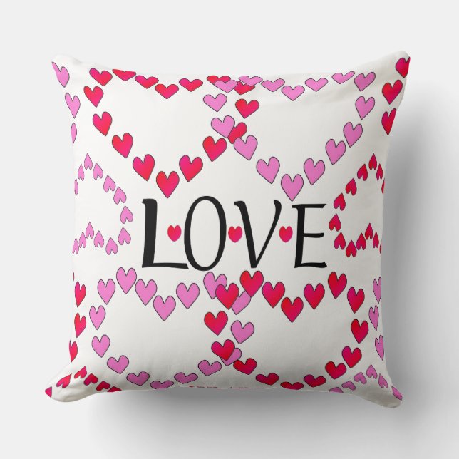 Coussin LOVE ROUGE ROSE DE Tiny Hearts (Recto)