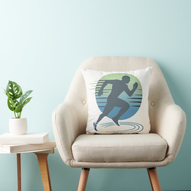 Coussin Love Running Marathon Compétitive Runner Custom (Chaise)