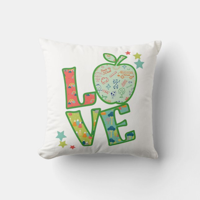 Coussin Love School Apple, Drake Back to School (Recto)
