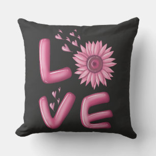 Coussin Love Tournesol Rose