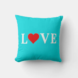 Coussin LOVE Turquoise Bleu Aqua Bleu Moderne Chic Élégant