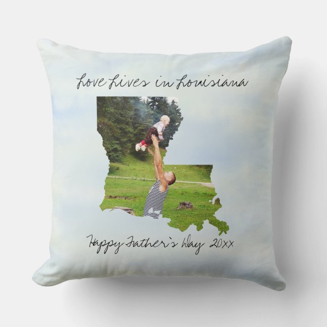 Coussin Love Vit En Louisiane State Formé Photo Personnali (Recto)