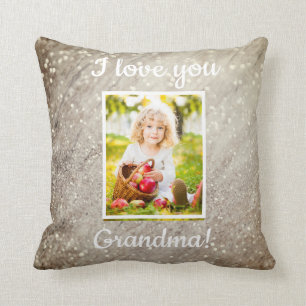 Coussin Love You Grand-mère Parties scintillant photo marb