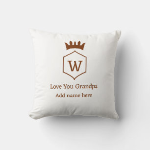 Coussin Love you grand-pa couronne ajouter nom détails bru