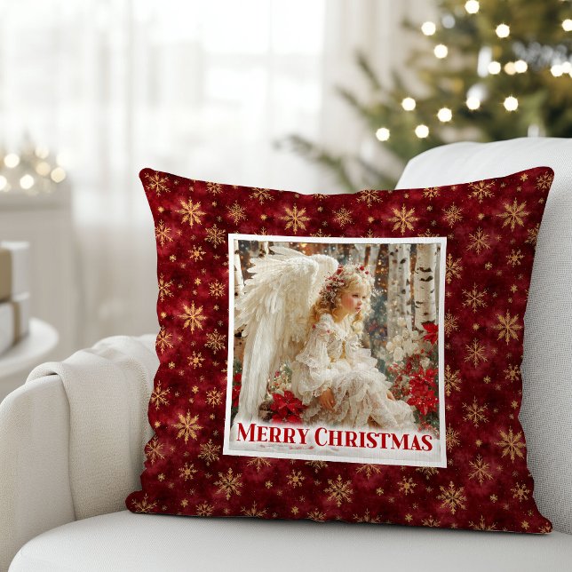 Coussin Lovely Angelic Floral Christmas Gift Pillow (Lovely Angelic Floral Christmas Gift Pillow)
