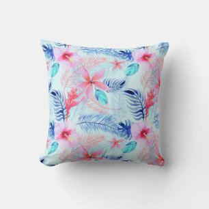 Coussin Lovely Pink Hibiscus Tropical Floral 