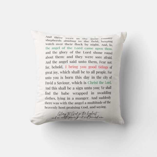 Coussin Luc 2:8-14 (Recto)