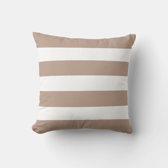 Coussin Lucky Beige & Blanc rayé (Recto)
