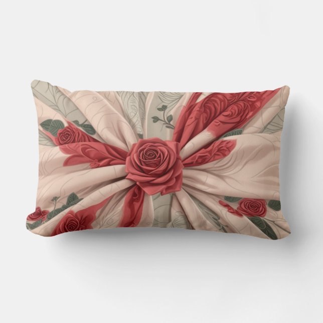 Coussin Lumbar avec roses (Recto)