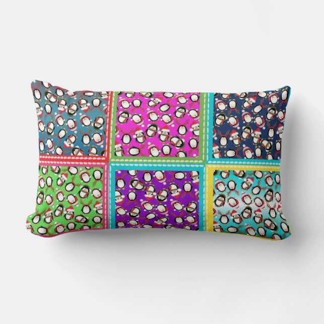 Coussin Lumbar de pingouins précieux (Recto)